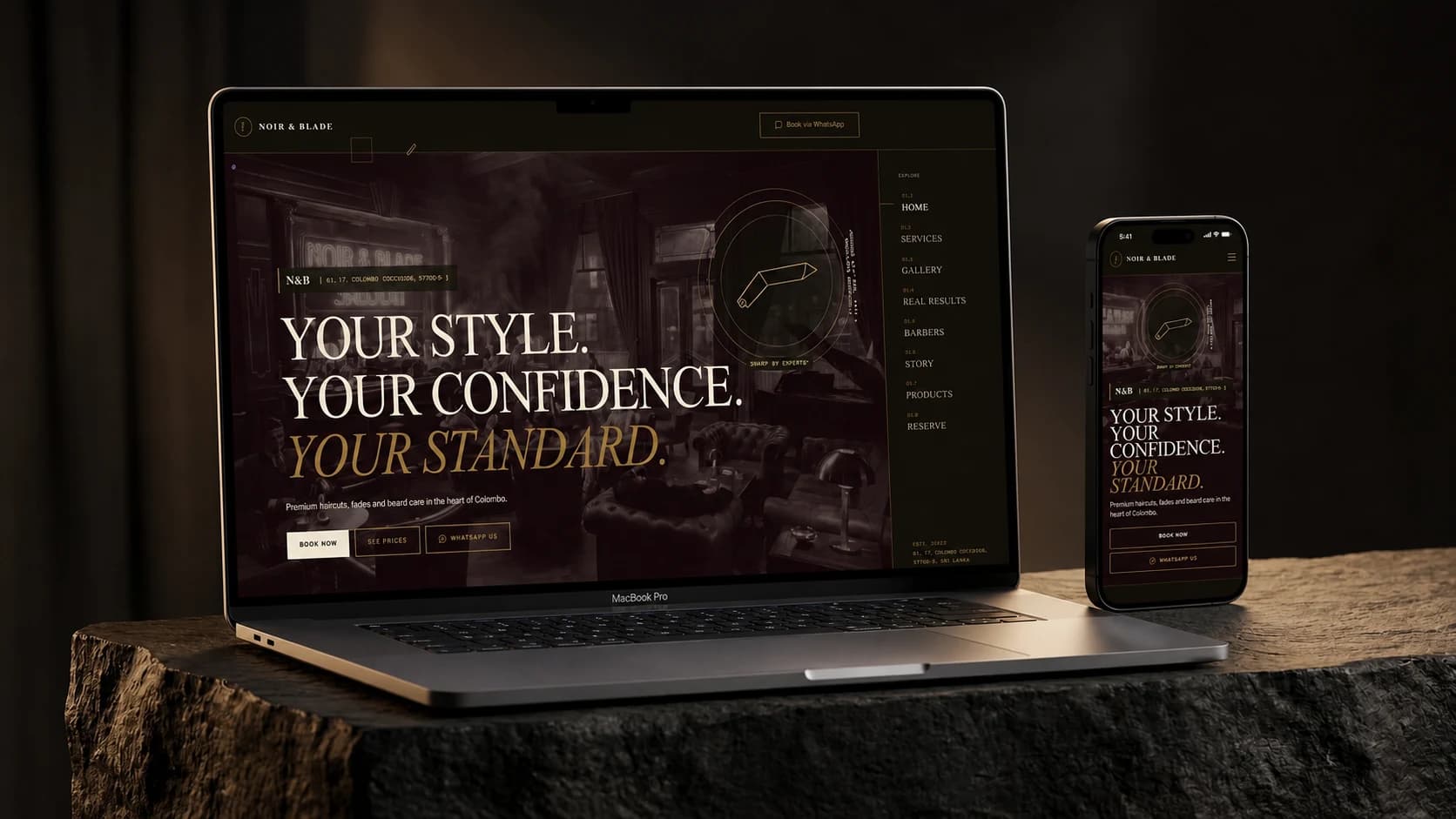 Noir & Blade website preview