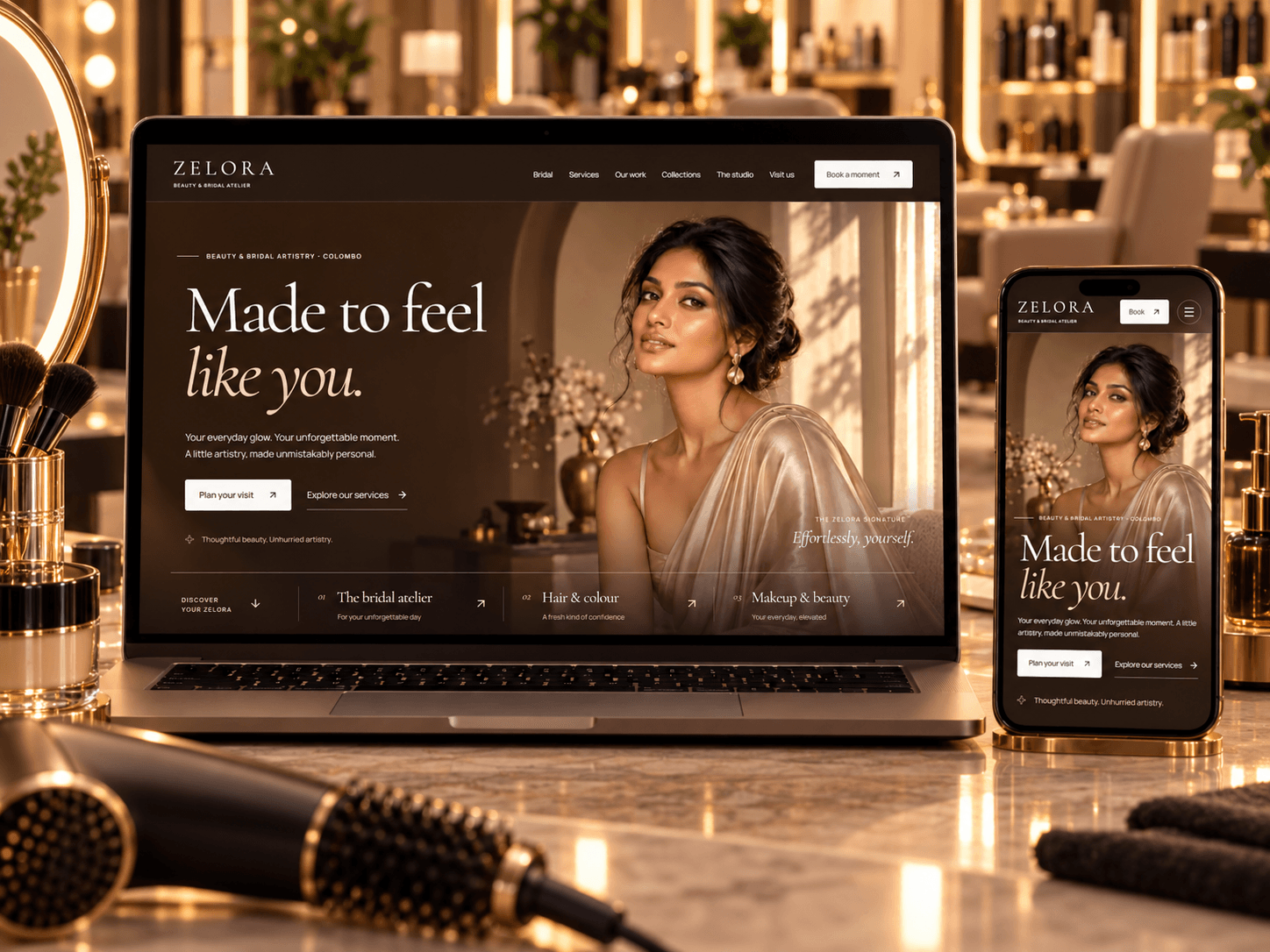 Zelora responsive website preview