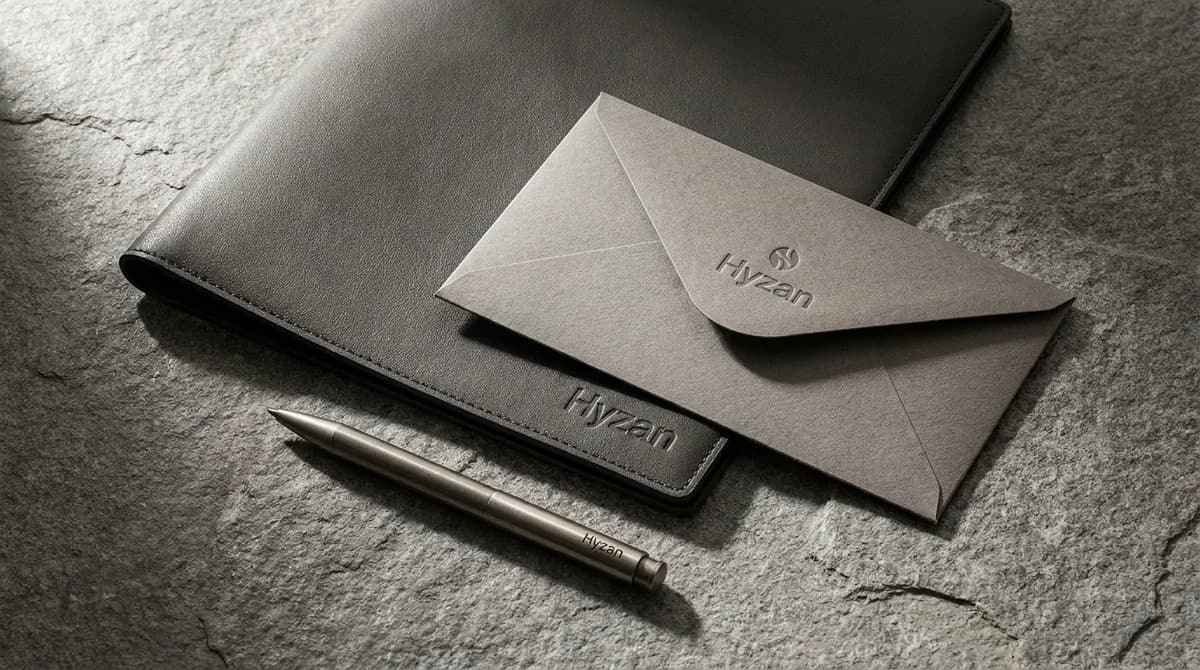 Coordinated brand stationery and marketing materials