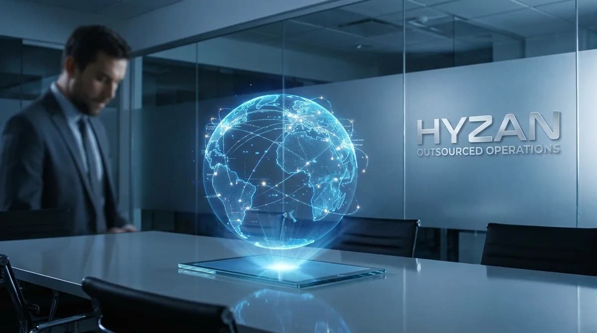 Connected global team representing outsourced digital operations