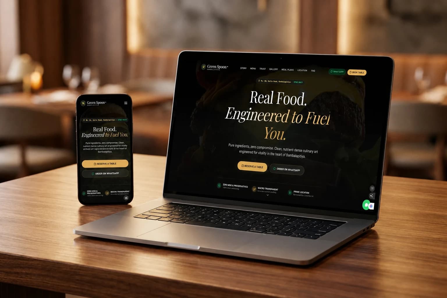 Green Spoon responsive website preview