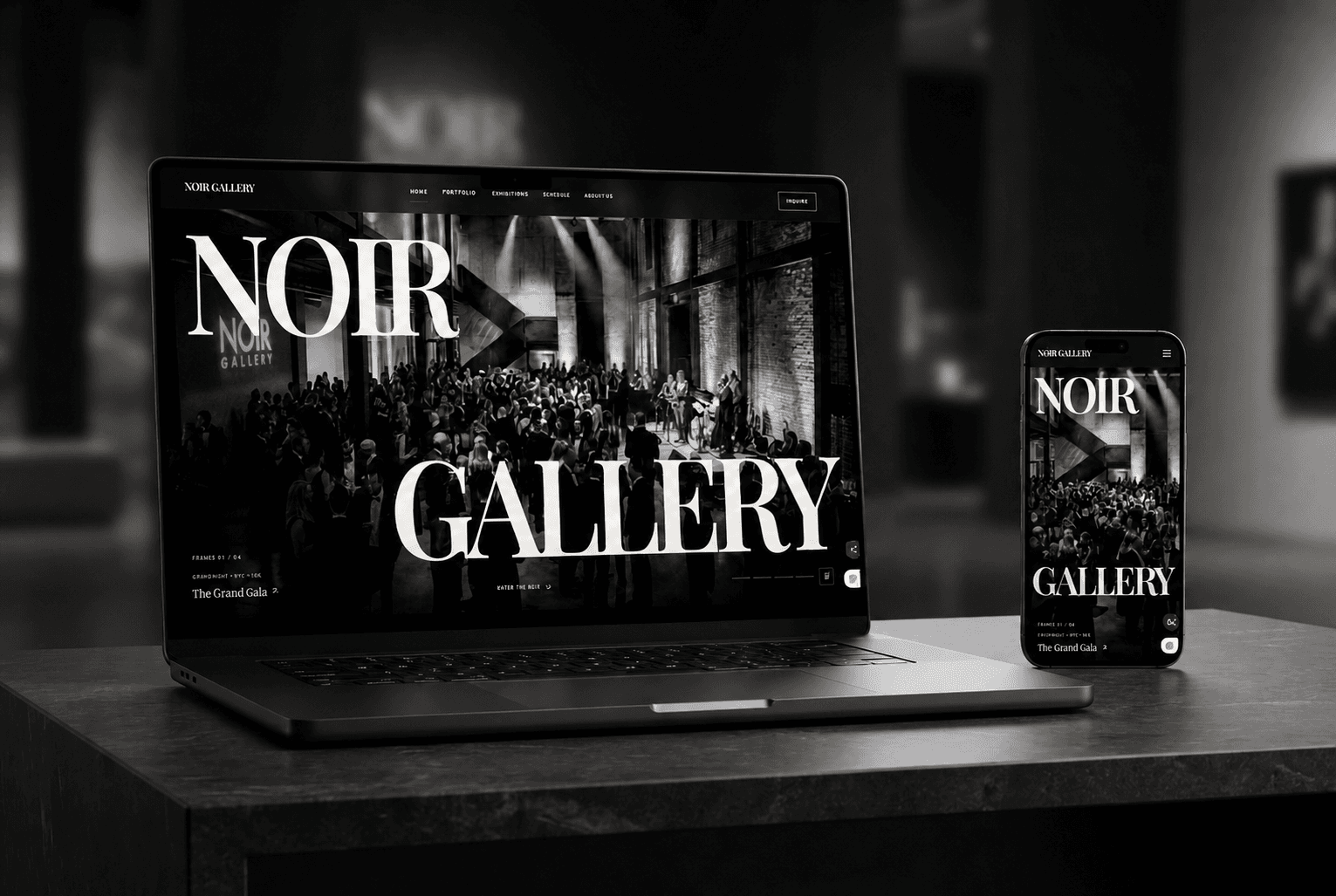 Noir Gallery responsive website preview